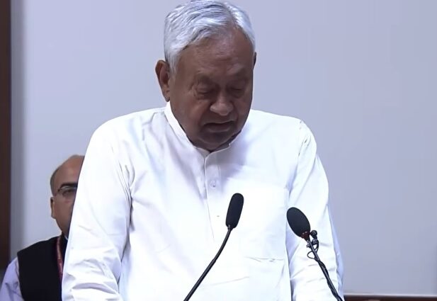 Nitish Kumar taking oath Rajya Sabha MP