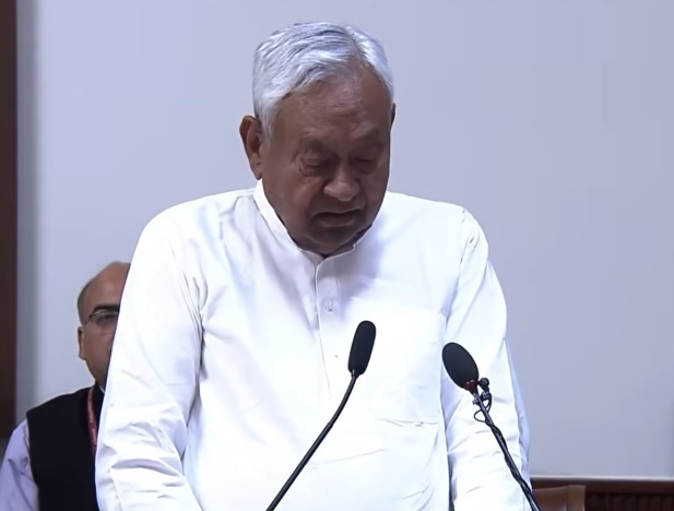 Nitish Kumar taking oath Rajya Sabha MP
